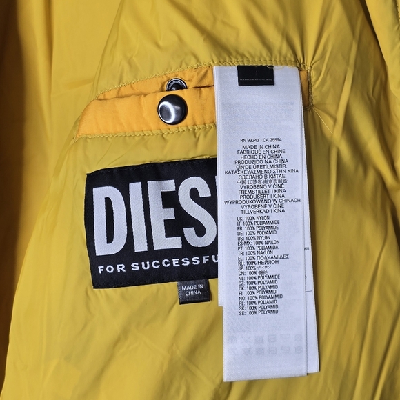 DIESEL W-ROLF jacket down jacket men's winter jacket yellow size S - Picture 10 of 16